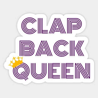 Clap Back Queen Crown Purple Design Sticker